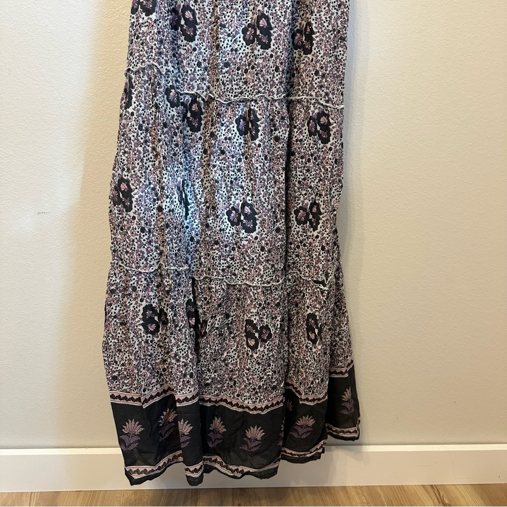 NATURAL LIFE Navy and Cream Printed Maxi Dress - Picture 3 of 7